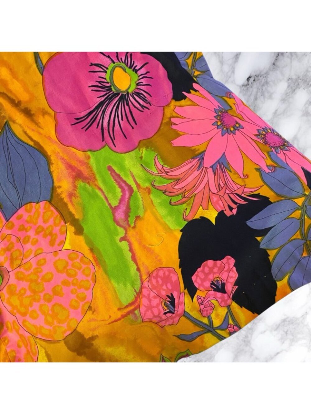 VTG 60-70’s WideVTG 60-70’s Wide Leg Neon Floral Psychedelic Crop Flare Jumpsuit - Picture 8 of 12